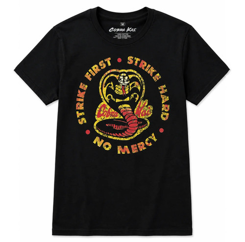 Shirt cobra kai strike first - t-shirt,